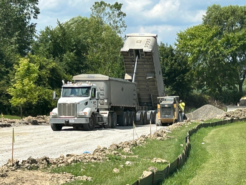 August 11, 2025: Progress on Schickler driveway, LHS auditorium entrance, paving of LHS north parking lot/new bus loop